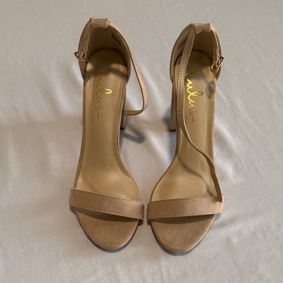 Lulu's Beige Strappy Heels - Picture 1 of 10
